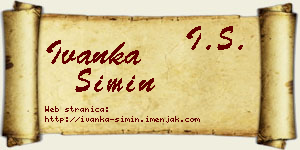 Ivanka Simin vizit kartica